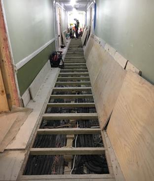 Remove Floors For New Electrics To Feed Rooms