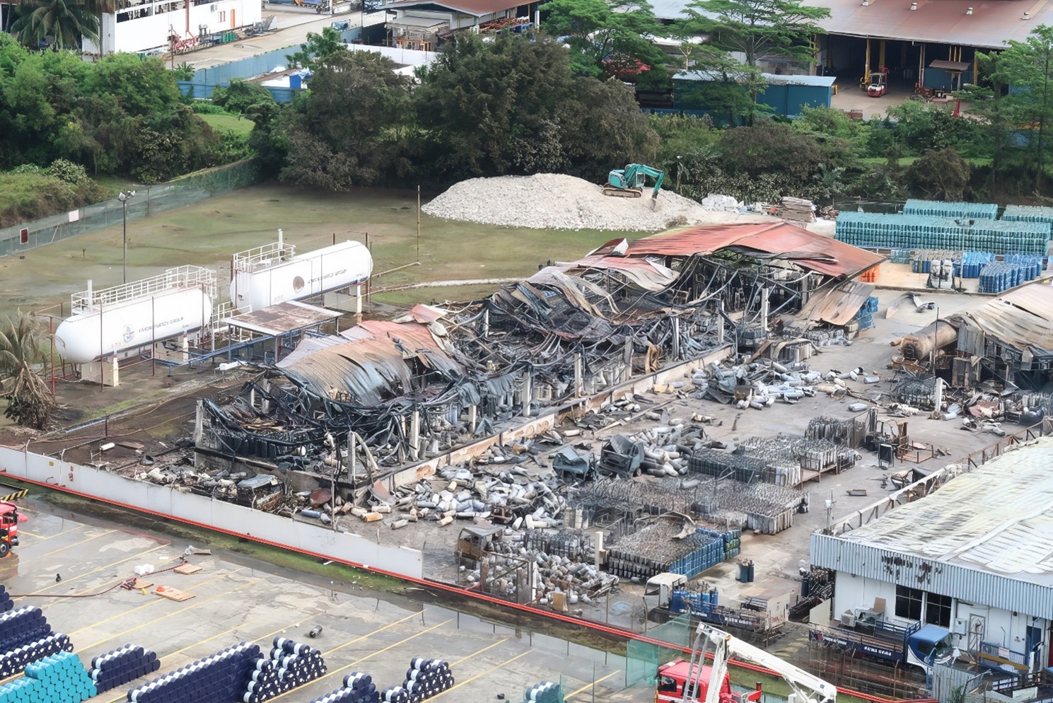 LPG Cylinder Gas Filling Plant Fire - Asia